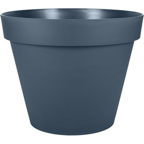 Pot de fleur Rond - EDA - Toscane - Ø 40 cm - 23 L - Intérieur/Extérieur - Ø 40 x H.32 cm - Bleu Jean (1/3)