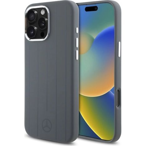 Mercedes MEHMP16X23SUVSA iPhone 16 Pro Max 6.9 grigio/grigio custodia rigida in silicone con strisce verticali tono su tono MagSafe (1/5)