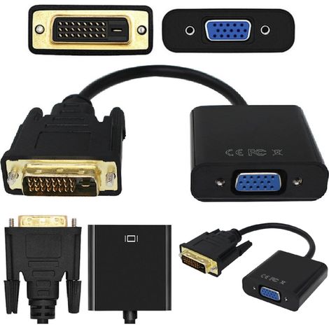 Adaptateur DVI-D mâle vers VGA pour câble de moniteur (1/5)