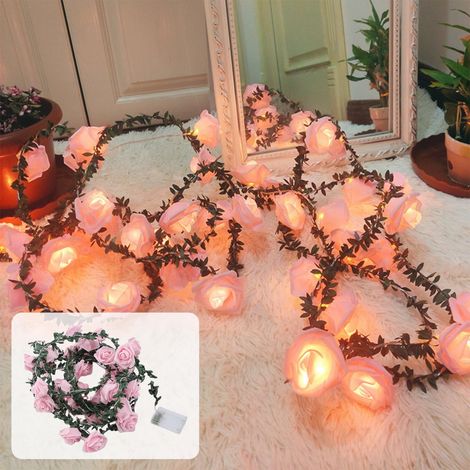 Guirlande Lumineuse En Rotin - 300 cm - 20 Ampoules LED Rouges - Pour Décoration De Chambre À Coucher Et Soirées Romantiques - 1 Pièce (1/5)