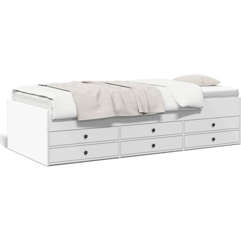 Maison Exclusive - Divano Letto con Cassetti senza Materasso Bianco 75x190 cm