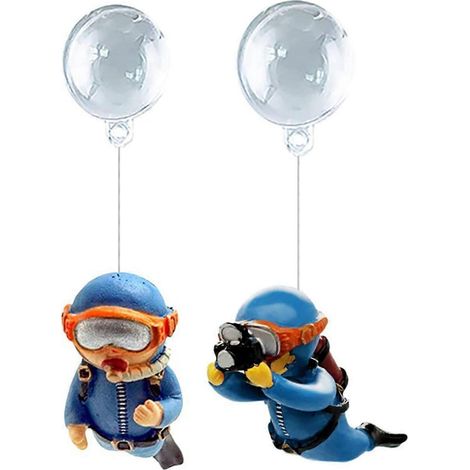 Deux figurines flottantes de plongeurs d'aquarium, pouvant servir de décorations ou d'ornements pour aquarium. (1/4)