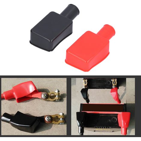 2 pièces Capuchons de Protection en Caoutchouc pour Bornes de Batterie, Couvercles Isolants Universels pour Pôles Positif et Négatif (1/5)