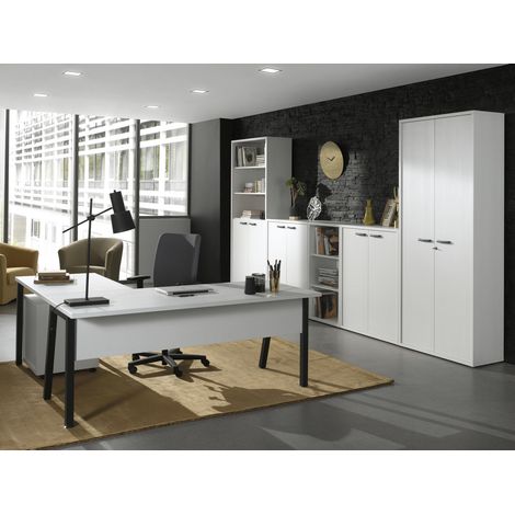 Ensemble de bureau contemporain blanc Carlos (1/5)