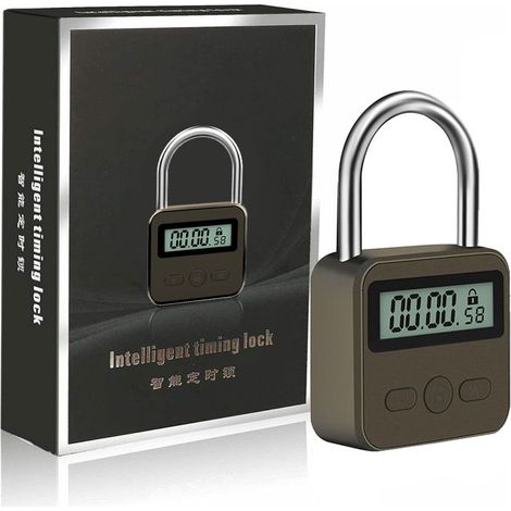 Cadenas Temporel Électronique - Affichage LCD - Minuterie Programmable - Étanche - Rechargeable USB - Pour Voyage et Usage Extérieur - 1 Pièce (1/5)