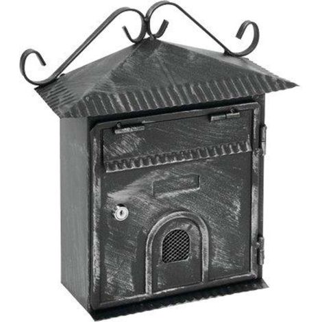 CASSETTA POSTA PORTONCINO PLUS - ACCIAIO VERN NERO/ARGENTO MM 220X80 H.MM 340 - 1 pezzo