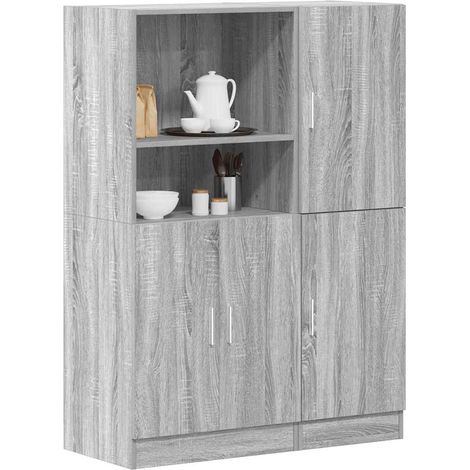 2-tlg. Küchenschrank-Set Grau Sonoma Holzwerkstoff