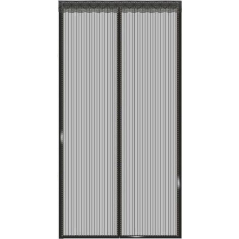 Moustiquaire aimantée pour porte-fenêtre 150x240 cm – Installation sans perçage avec ruban adhésif – Protection contre les insectes – Couleur noire (1/5)