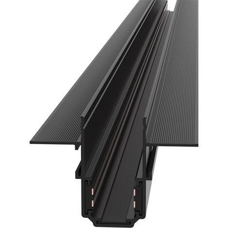 Binario Da Incasso Moderno Busbar Trunkings Exility Con Tappo Alluminio Nero 1M