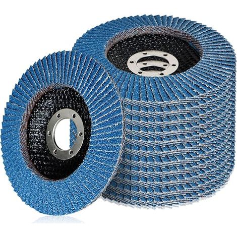Sporgo Confezione da 12 dischi lamellari: dischi abrasivi, diametro 125 mm x 22 mm, grana 40/60/80/120, rete metallica, per metallo, legno, plastica, compatibili con smerigliatrici angolari (1/5)