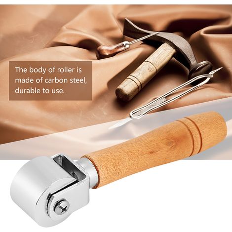Outil de roulage artisanal en cuir avec manche en bois et acier au carbone (2,6 cm) (1/5)