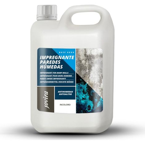 JOVIRA PINTURAS Trattamento Pareti Umidi. Primer sigillante incolore a base d'acqua. Previene l'umidità nei muri per problemi di capillarità. (2 Litri, Incoloro, Anti-Umidità) (1/3)