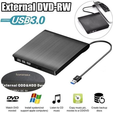 Graveur DVD/CD externe portable ultra-mince USB 3.0 --FX- (1/4)