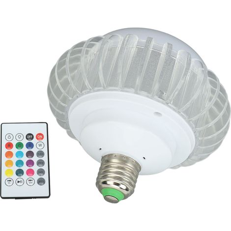 Ampoule LED intelligente sans fil Bluetooth avec haut-parleur intégré E26 E27, ampoule RGB à changement de couleur et télécommande à 24 touches (1/5)