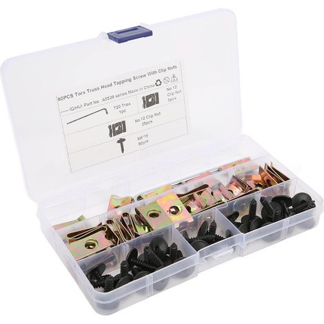 30 vis autotaraudeuses M5x19 mm, 30 écrous à clip en forme de U, acier au manganèse, remplacement pour A1 2011-2018 (1/5)