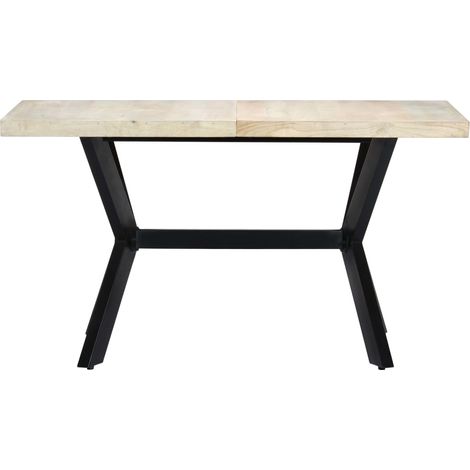 Maison Exclusive - Tavolo da Pranzo 140x70x75 cm Legno Massello di Mango Sbiancato (1/5)