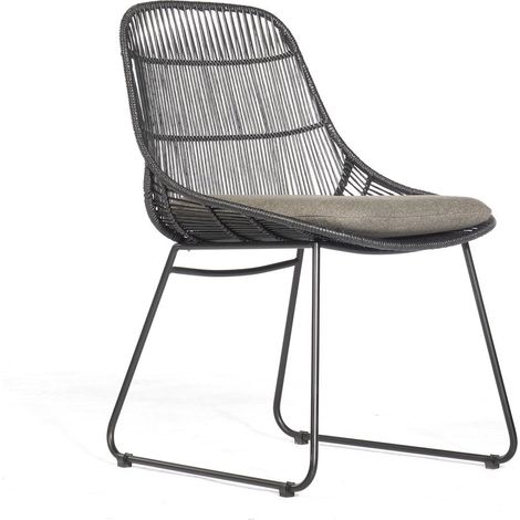 Sonnenpartner Matrix Dining Sessel Metall schwarz lackiert/PE-Geflecht inkl. Kissen
