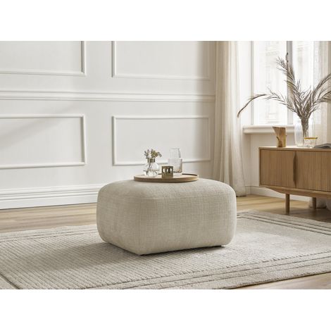 BOBOCHIC - Pouf DENISE tissu texturé Beige (1/5)