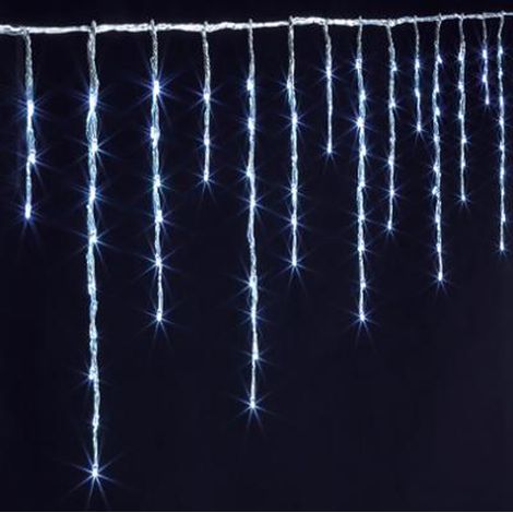 Rideau lumineux extérieur 600 LED blanc froid - Dim : L.1000 x l.0,5 x H.36 cm -PEGANE-