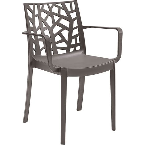 SEDIA IN POLIPROPILENE 'MATRIX ARMCHAIR' taupe  - BICA