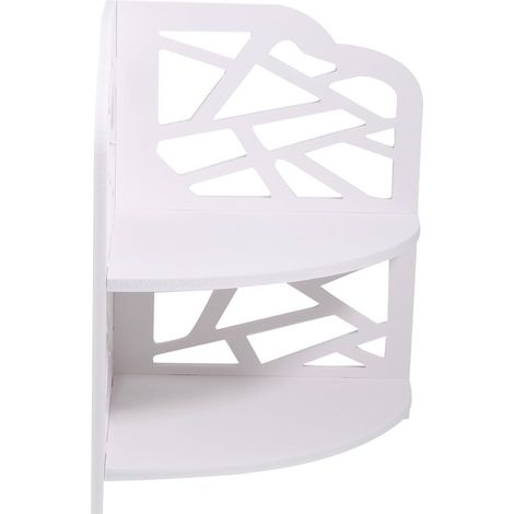 Étagère de salle bain en PVC Healeved avec design ajouré , rangement d'angle pour shampoing et petit