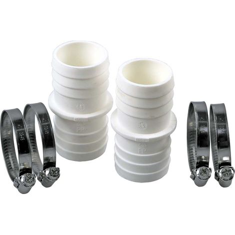Schlauchverbinder Ø 38mm, 2 er Pack inkl. 4 Schlauchklemmen (1/4)