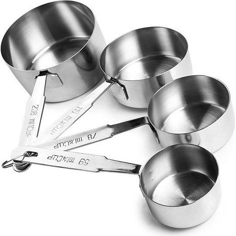 ibili Messbecher-Set aus Kunststoff silberfarbig