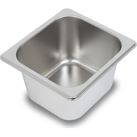 Bac Gastronorm GN 1/6 inox profondeur 100mm, -40° à +300°C, bain-marie, pro – VERTES