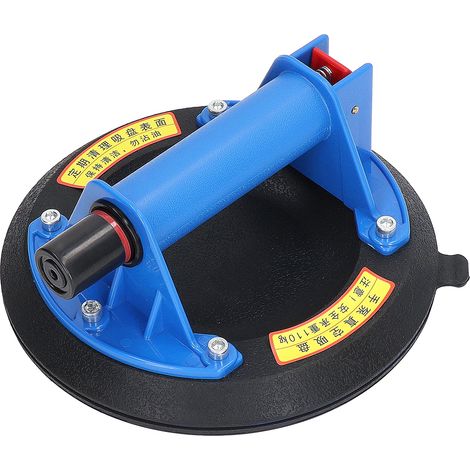 Ventouse de levage de verre 8" robuste, pompe ABS type B, ventouse bleue, coffret plastique, outil de manutention pour vitres et plaques. (1/5)