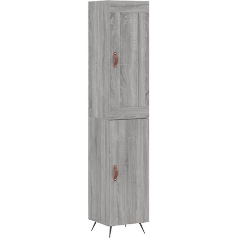 Maison Exclusive - Credenza Grigio Sonoma 34,5x34x180 cm in Legno Multistrato