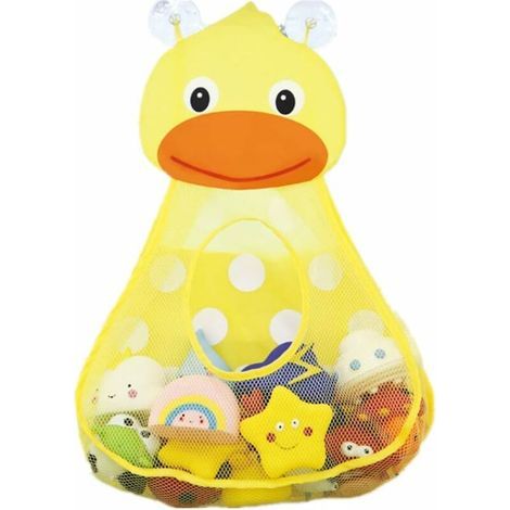 Aufbewahrungstasche für Babybadewannenspielzeug, hängendes Netzgewebe, schnelltrocknendes Gitter, Spielzeugaufbewahrung (gelb) (1/5)