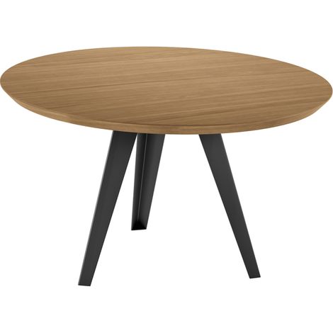 Fester Tisch - Henry - Eiche furniert - Metall - Schwarz - 130cm x 76cm (1/3)
