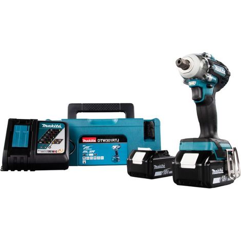 Makita DTW 301 RFJ Clé à choc sans fil 18 V 330 Nm 1/2" Brushless + 2x batterie 3,0 Ah + chargeur + Makpac (1/5)