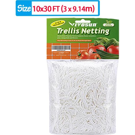 Filet de support robuste pour plantes grimpantes (3 x 9,1 m) - Idéal pour fleurs, légumes et vergers. (1/4)