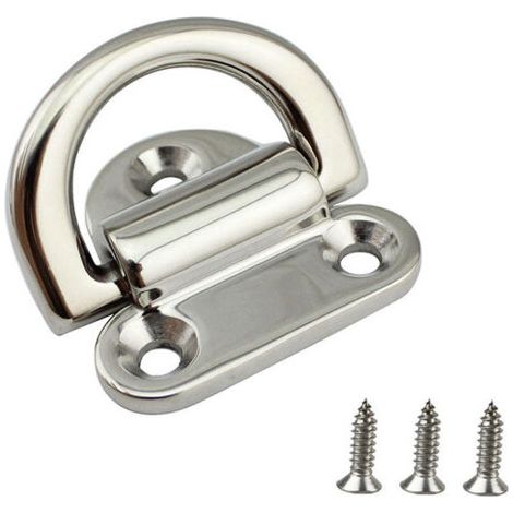 PA Hardware Stahl-Zurranker-Deck, Edelstahl-D-Ring-Anker, zusammenklappbare Öse für SUS316-Marineschiene (1/3)