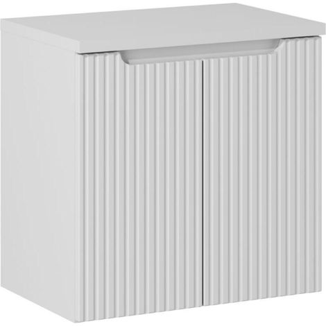 Meuble sous vasque suspendu 2 portes avec le plan NOVA blanc 60 CM (1/5)