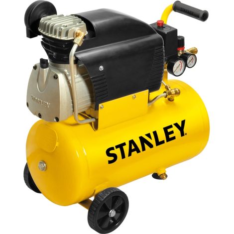 Compressore Aria Stanley 24 Lt Litri Compatto Manometro Elettrico Ruote Valvola