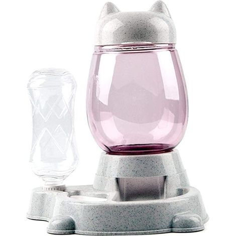 Distributeur Automatique d'aliments pour Animaux Capacité deFacile à Utiliser Distributeur de Nourriture pour Chats et Chiens(gris) (1/5)