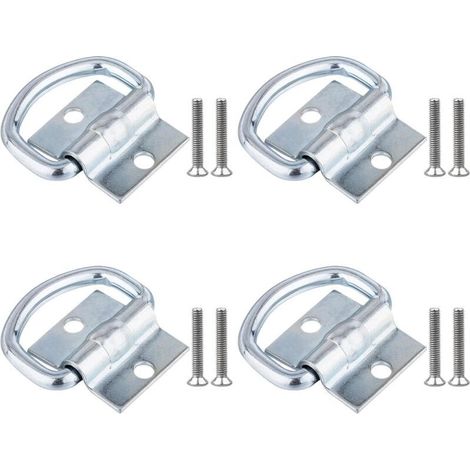 4Pcs Anneaux d'Arrimage, Attache Bache Remorque en D avec Vis pour Bateaux, Camions, Camionnettes et Maisons