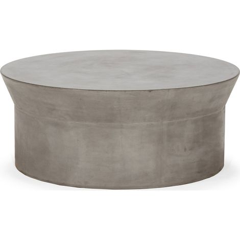 Table à café design effet ciment naturel esprit contemporain - gris ciment naturel