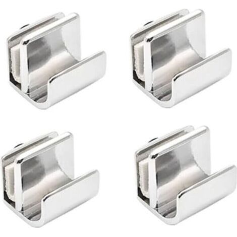 Juego de 4 tiradores para puertas de cristal, fabricados en aleación de zinc, sin necesidad de taladrar, para vitrinas, armarios y cajones de 3 a 5 mm de grosor. -Crezuo
