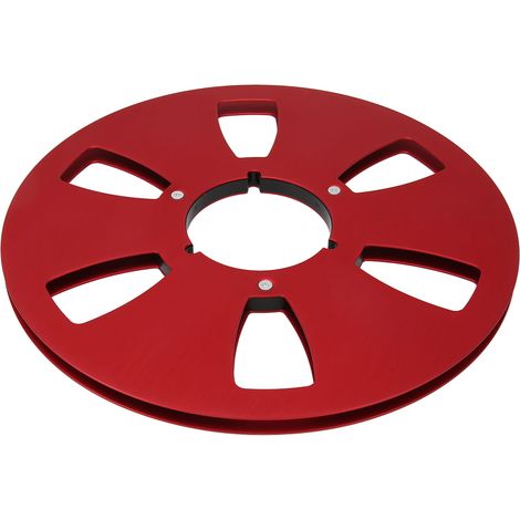 Leere 1/4"-10-Zoll-Magnetbandspule aus Aluminiumlegierung, universelle 6-Loch-Öffnung, Maschinenteil, rote Bandaufwickelspule (1/5)