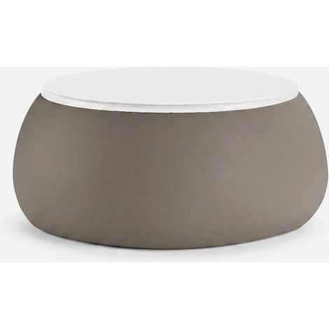 Table basse ronde conteneur design moderne T Ball - Beige Juta