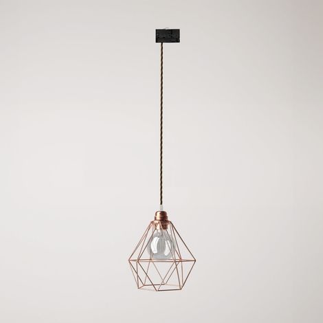 Creative Cables - Lampa wisząca z kloszem Diamond cage do szyn - lampa w zestawie