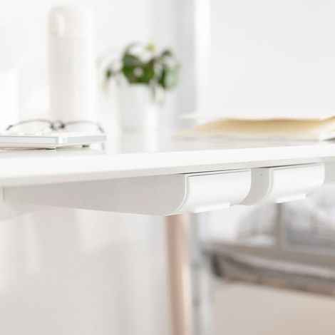 Lot de 2 Tiroirs Sous Bureau Autocollants - Organisateur de Rangement Caché Auto-Adhésif pour Bureau, Maison, École (Blanc) (1/4)