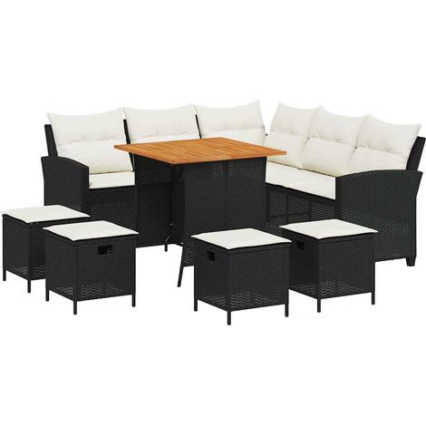 Maison Exclusive - 6tlg. Garten-Sofagarnitur mit Kissen L-Form Sc (1/5)