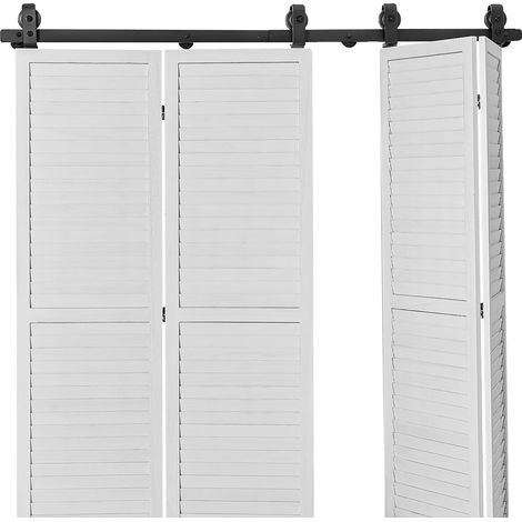 Kit de quincaillerie pour porte de grange coulissante, installation facile, fonctionnement fluide, 52inch (1/2)