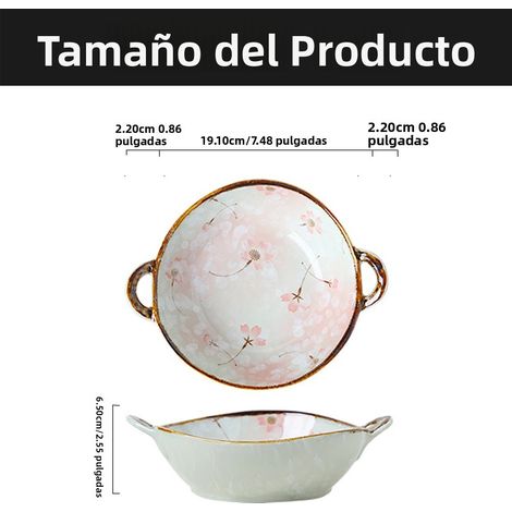 (Style D) Bol à soupe japonais en céramique de 7,5 pouces avec poignée, convient à une utilisation domestique et au micro-ondes. (1/5)