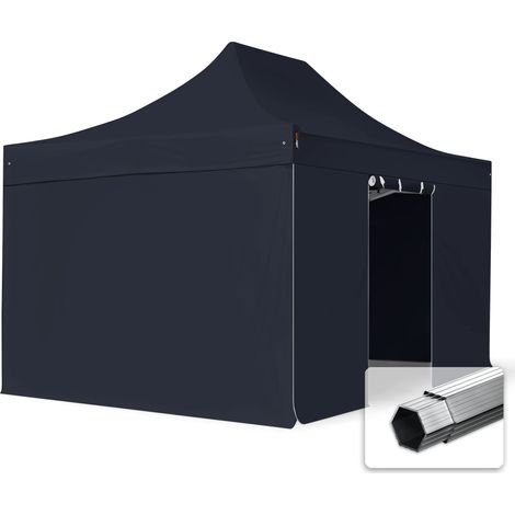 3x4,5 m Faltpavillon PROFESSIONAL Alu 40mm, Seitenteile ohne Fenster, schwarz