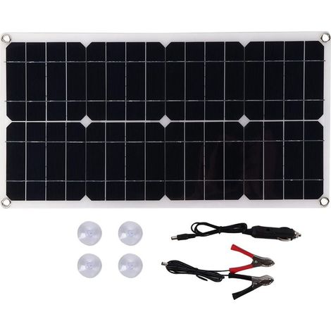 Panneau solaire portable 25 W 18 V en silicium monocristallin avec double port de charge USB pour véhicules légers, bateaux, forêts de montagne et pelouses. (1/5)
